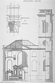Cross Section Gallery: Church of St Clement, Eastcheap, City of London, 1860