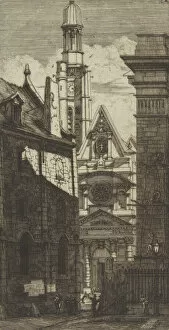 Clock Tower Gallery: The Church of St. Etienne-du-Mont, Paris, 1852. Creator: Charles Meryon