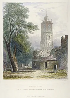 John Wykeham Prints: Church of St Giles without Cripplegate, City of London, 1851. Artist: John Wykeham Archer