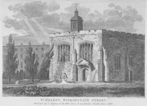 George Shepherd Prints: Church of St Helen, Bishopsgate, City of London, 1808. Artist: Samuel Rawle