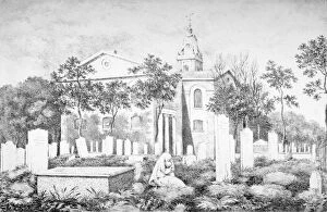 Gravestone Gallery: Church of St John at Hackney, London, c1820. Artist: A Gordon