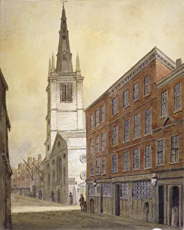 Pearson Prints: Church of St Margaret Pattens, Eastcheap, City of London, 1815
