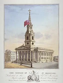 Church of St Martin-in-the-Fields, Westminster, London, c1825