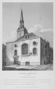 Spire Prints: Church of St Mary Abchurch, City of London, 1812. Artist: Joseph Skelton