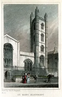W Watkins Prints: Church of St Mary Aldermary, City of London, c1830. Artist: W Watkins
