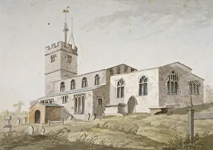 Hendon Prints: Church of St Mary, Hendon, Middlesex, c1800