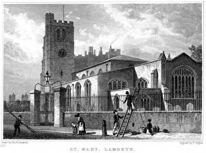 Thomas Higham Gallery: Church of St Mary, Lambeth, London, 1831.Artist: Thomas Higham