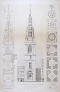 John Le Keux Gallery: Church of St Mary le Bow, City of London, 1850. Artist: John Le Keux
