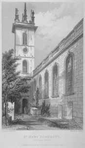 John Coney Prints: Church of St Mary Somerset, City of London, 1812. Artist: Joseph Skelton