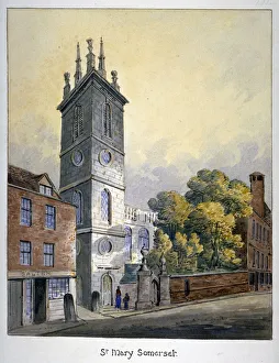 Christopher Wren Prints: Church of St Mary Somerset, City of London, c1815. Artist: William Pearson