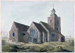 Waltham Forest Prints: Church of St Mary the Virgin, Leyton, Waltham Forest, London, 1799