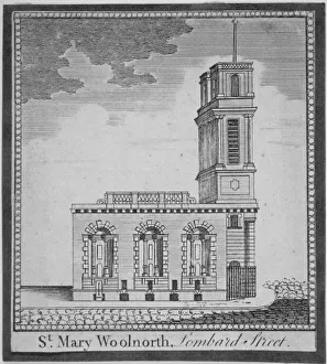 King William Street Prints: Church of St Mary Woolnoth from the north, City of London, 1770