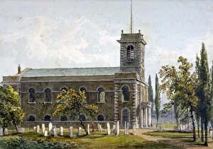 Bethnal Green Collection: Church of St Matthew, Bethnal Green, London, 1817. Artist: George Shepherd