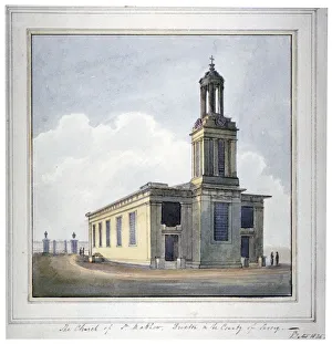 Yates Prints: Church of St Matthew, Brixton, Lambeth, London, 1825
