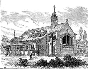 Chiswick Hounslow London England Prints: Church of St. Michael and All Angels, Bedford Park, Chiswick, 1880. Creator: Unknown