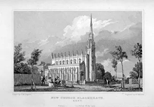 Baynes Gallery: Church of St Michael and All Angels, Blackheath, Greenwich, London, c1830. Artist