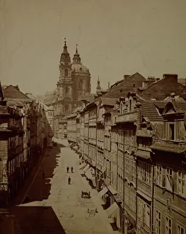 Czech Prints: Church of St Nicholas, Mala Strana, Prague, between 1880-1890. Creator: Unknown