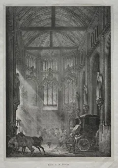 1791 1824 Prints: Church of St. Nicholas, Rouen, 1823