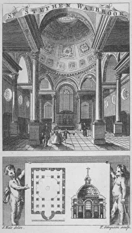 St Stephen Prints: Church of St Stephen Walbrook, City of London, 1770. Artist: Edward Rooker