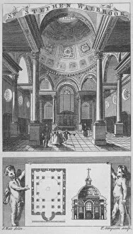 Edward Rooker Gallery: Church of St Stephen Walbrook, City of London, 1770. Artist: Edward Rooker