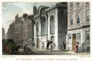 Handcart Prints: Church of St Swithin and the London Stone