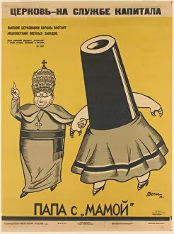 Anti Religious Propaganda Gallery: Church is working for the Capitalists. Artist: Deni (Denisov), Viktor Nikolaevich (1893-1946)