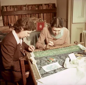 Craftswoman Prints: The Church Workroom, Royal School of Needlework, c1955. Creator: Arthur Charles Kirby Ware