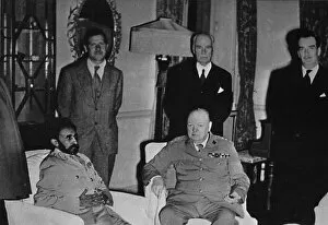 Armchair Gallery: Churchill in Cairo, with Ethiopian Emperor, Haile Selassie, 1943, (1945)