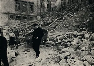 Malcolm Prints: Churchill Visits Battered Malta, 1943, (1945). Creator: Unknown