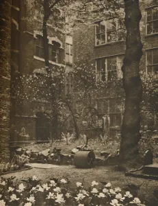 The Empty Churchyard of What Was All Hallows Staining, c1935. Creator: Walter Benington The Empty Churchyard of What Was All Hallows Staining, c1935. Creator: Walter Benington
