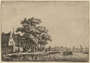 Dragging Prints: Churchyard at the Waterside. Creator: Anthonie Waterloo