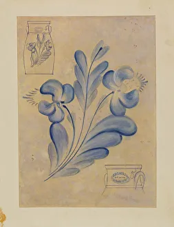 Slip Decoration Prints: Churn, 1937. Creator: Eugene Barrell