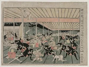 1761 1824 Prints: Chushingura: Act XI (from the series Perspective Pictures for The Treasure House of Loyalty)