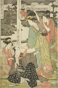 Tea House Prints: The Chushingura Drama Parodied by Famous Beauties: A Set of Twelve Prints (Komei)