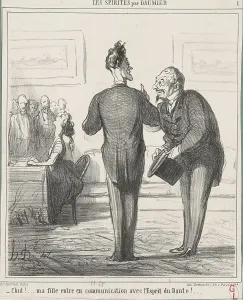 Spiritualism Prints: Chut...! ma fille entre en communication avec l'Esprit de Dante!