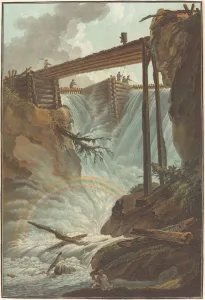 Charles Descourtis Prints: Chute de la Tritt dans la vallee de Muhlethal, 1776. Creator: Charles-Melchior Descourtis
