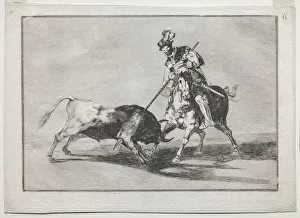 1746 1828 Prints: The Cid Campeador Spearing Another Bull, 1815-1816. Creator: Francisco de Goya (Spanish
