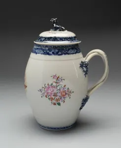 Porcelain Enamel And Gilding Prints: Cider Jug with Lid, c. 1800. Creator: Unknown