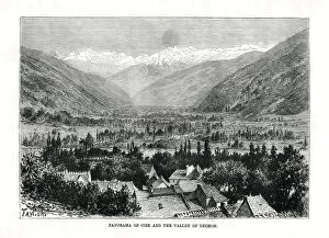 Midi Pyrenees Collection: Cier and the valley of Bagneres-de-Luchon, France, c1879.Artist: C Laplante