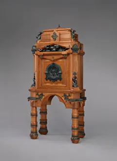 Walnut Prints: Cigar Cabinet, Paris, c. 1867. Creator: Charles-Guillaume Diehl
