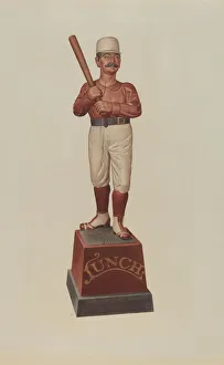 Games Prints: Cigar Store Figure: Ball Player, c. 1939. Creator: Albert Ryder