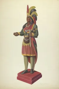 Tobacconist Prints: Cigar Store Figure, c. 1937. Creator: Eugene Croe
