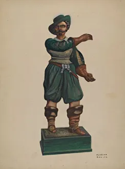 Cigar Store Figure, c. 1937. Creator: Florian Rokita
