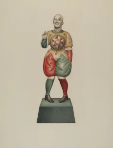 Cigar Store Figure: Clown, c. 1939. Creator: Robert Pohle