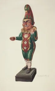 Mr Punch Gallery: Cigar Store Figure: Punch, c. 1939. Creator: Elmer R. Kottcamp