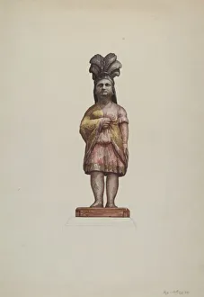 Cigar Store Indian, 1935 / 1942. Creator: Flora Merchant