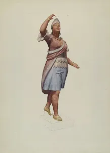 Wooden Indian Prints: Cigar Store Indian, 1935/1942. Creator: Dorothy Hay Jensen