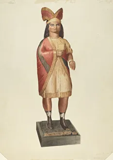 Tomaszewski Henry Prints: Cigar Store Indian, 1938. Creator: Henry Tomaszewski