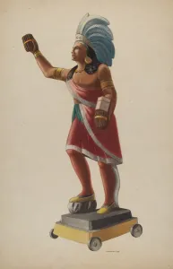 Cigar Store Indian, 1938. Creator: Louis Plogsted