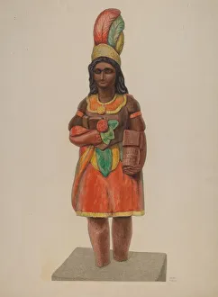 Cigar Store Indian, c. 1936. Creator: Bisby Finley